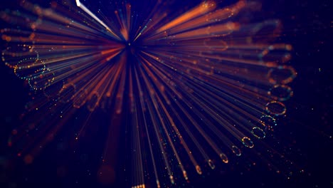 magia chispas multicolores de luz con rayos forman parpadeando estructuras simples abstractas como fibra óptica o láser muestran con increíble bokeh para un fondo fantástico en 4k. luma mate como canal alfa