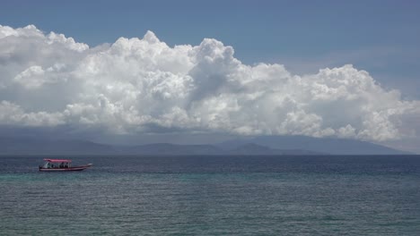 divers boat and beautiful clouds