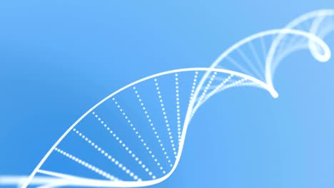 bucle de animación de doble hélice de dna con fondo azul profundo
