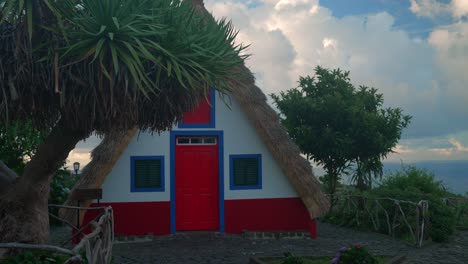 traditional a-shaped houses in santana in portugal madeira