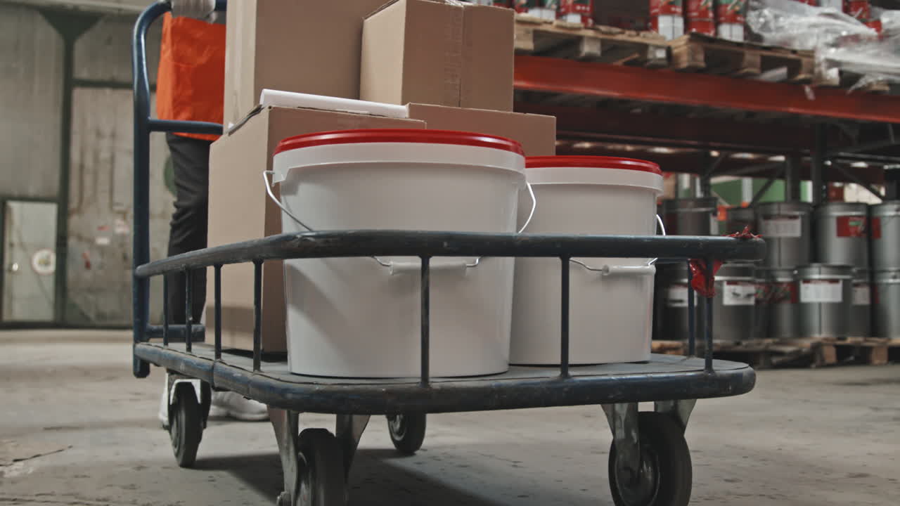 Warehouse Worker Transporting Products