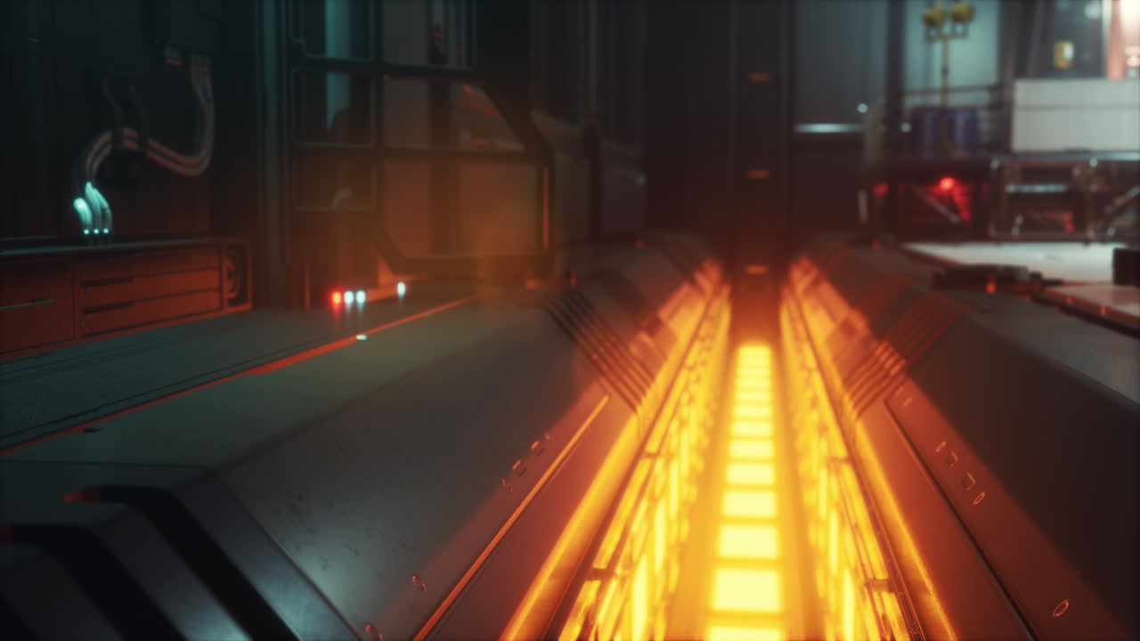 canales metálicos de ciencia ficción en naves espaciales