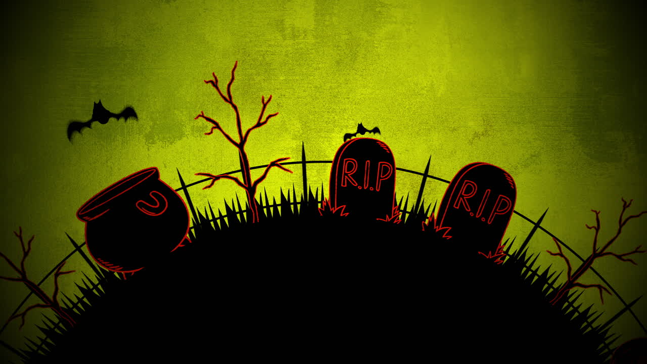 animación de fondo de halloween con ataúdes 2