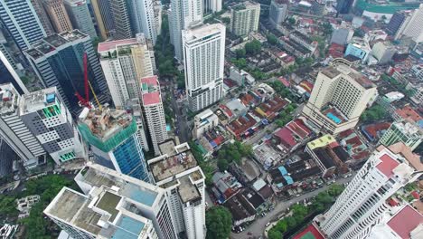 aerial view of kuala lumpur city in malaysia capital, tall buildings.