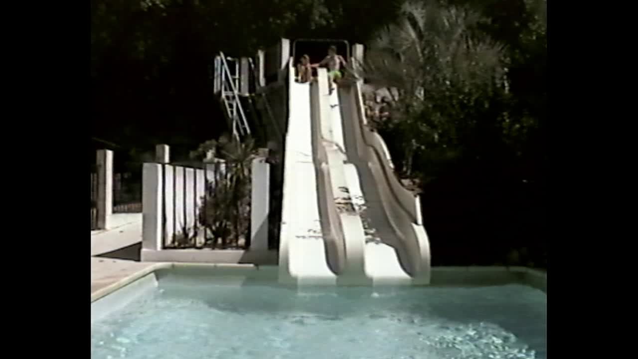 Water Slide Fun at the Pool