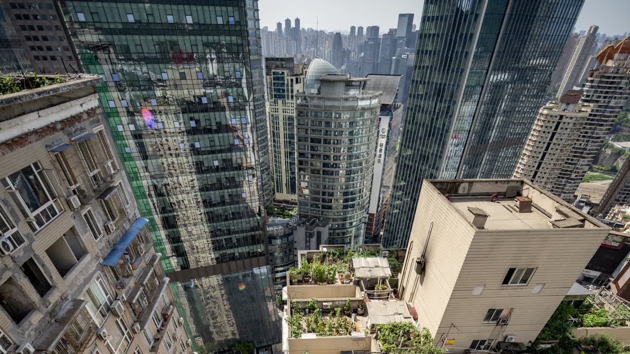 Timelapse of the amazing Chongqing city skyline from a high vantage point