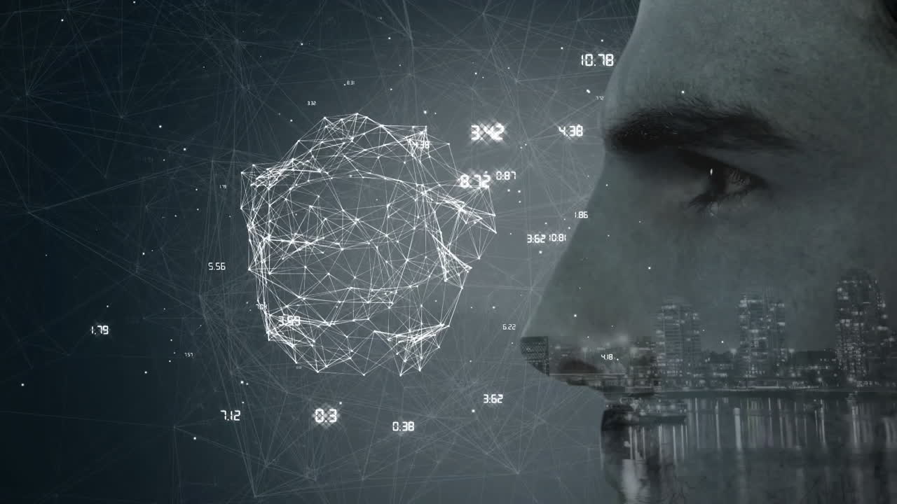 girando el globo con datos y red de conexión