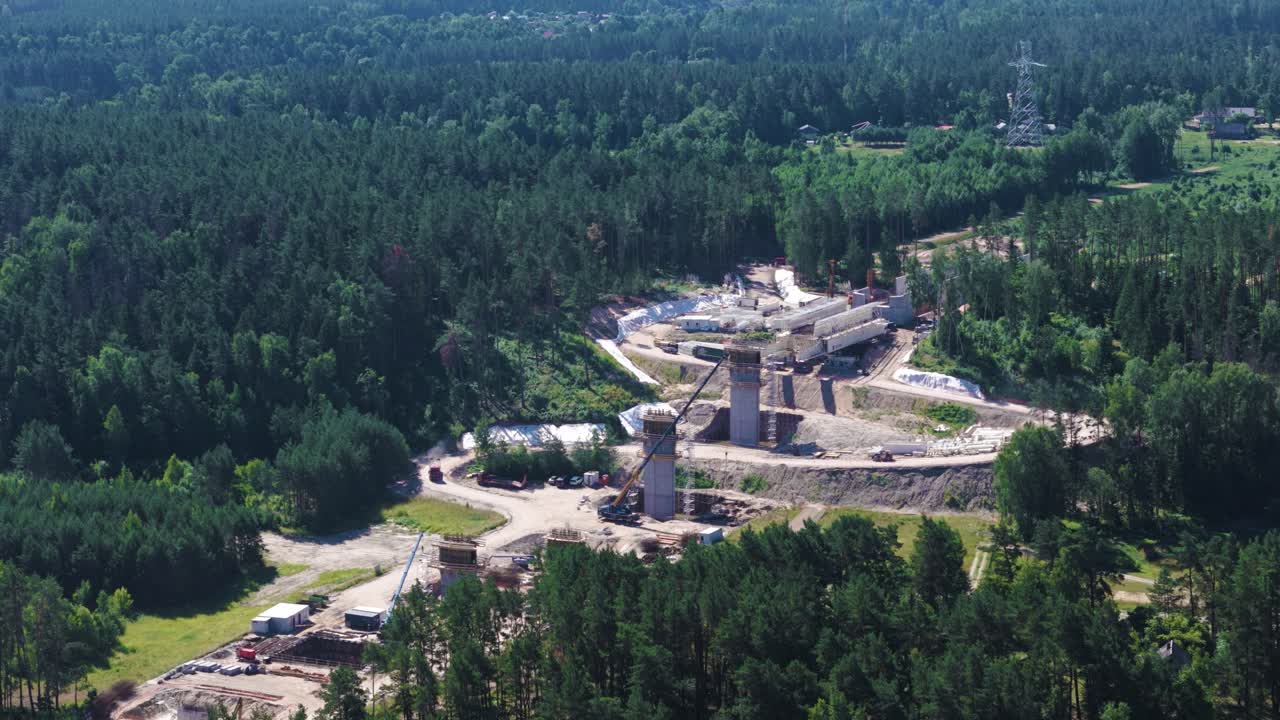 Construction progress of Rail Baltica bridge over Neris river near Jonava city