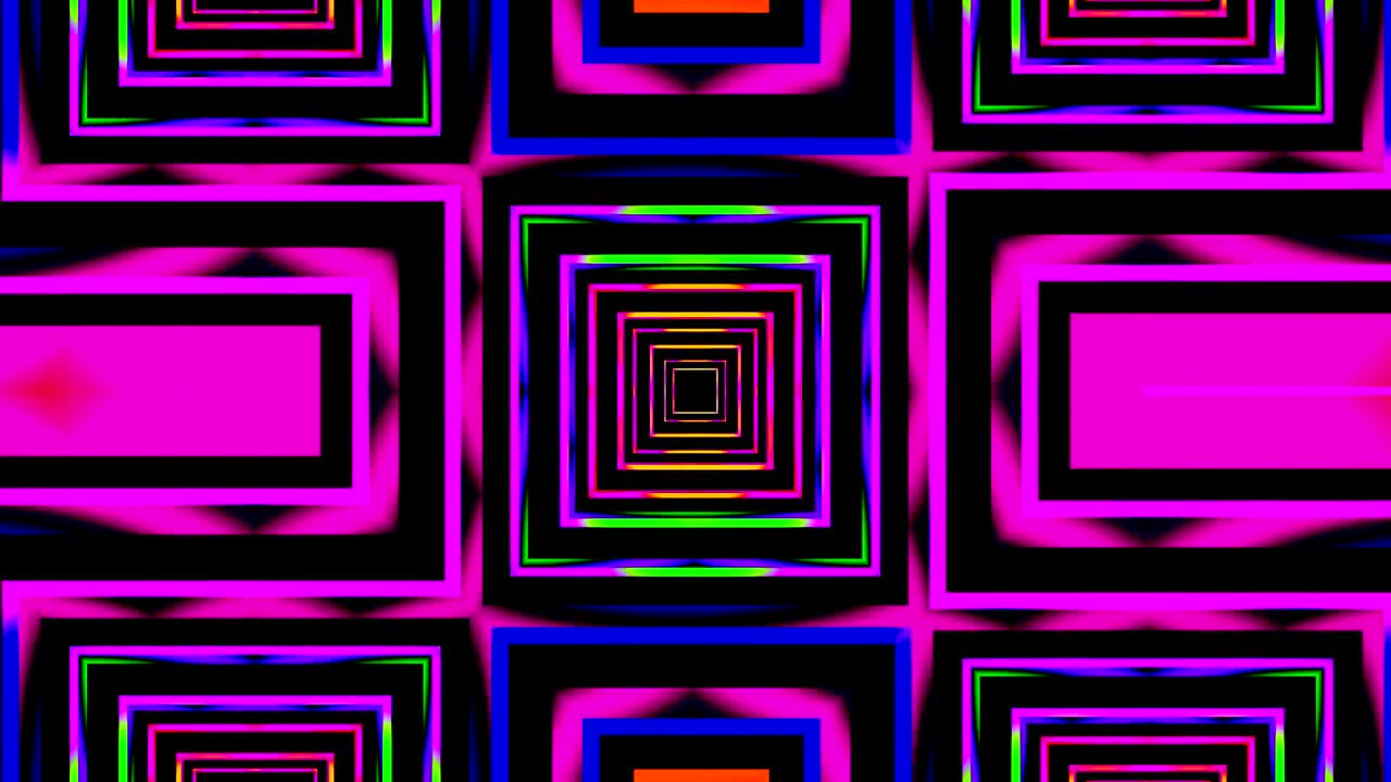 fondo de movimiento de bucle de cuadrados de caleidoscopio