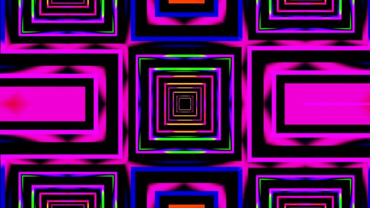 Kaleidoscope Squares Loop Motion Background
