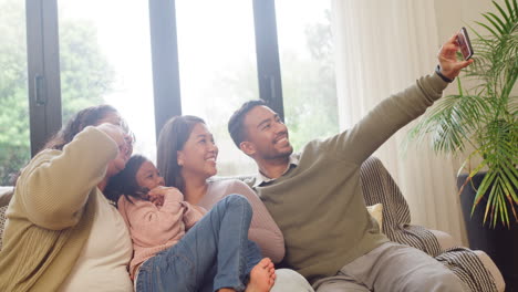 Happy-Asian-family-taking-a-selfie-together