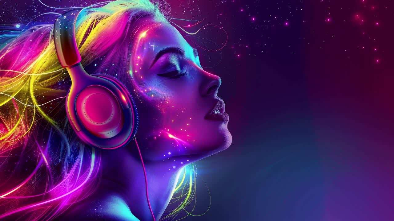 women with headphones and speakers made with generative AI