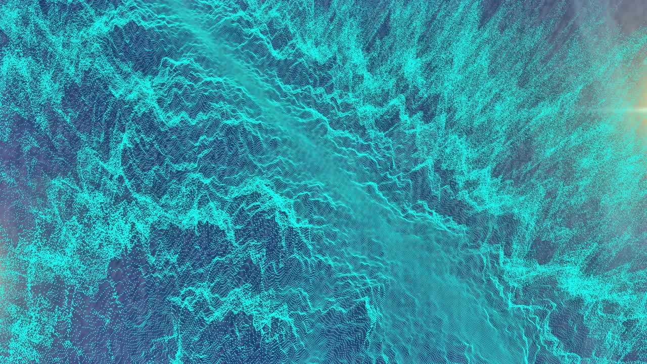 animación de formas azules que se mueven sobre un fondo negro