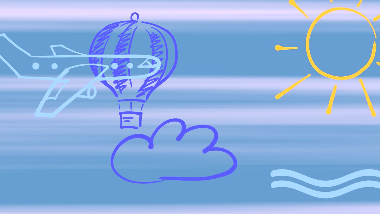 Looped animation of moving drawn picture