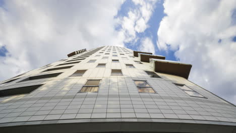 time lapse footage of housing apartment residential complex amfiteater in žilina city, slovakia.