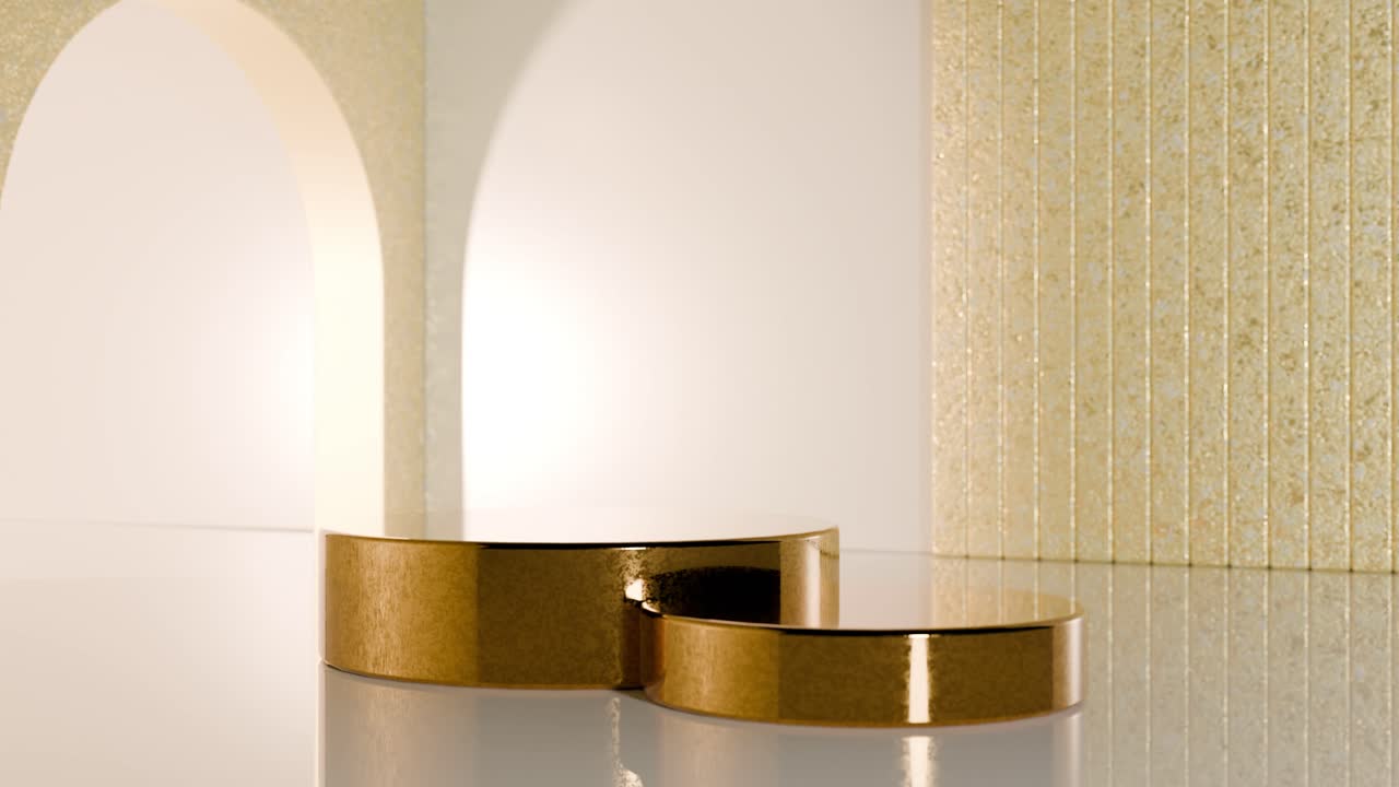 Golden Podium Display Mockup