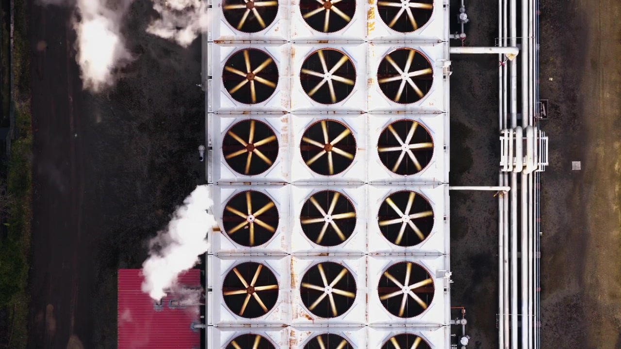 Ribeira Grande Geothermal Power Plant, A Renewable Energy Facility On São Miguel Island In The Azores. Aerial Topdown Shot