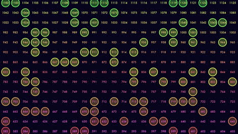 patrón de números de matriz aleatoria en las filas