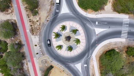 amsterdam manor roundabout at eagle beach in caribbean netherlands aruba