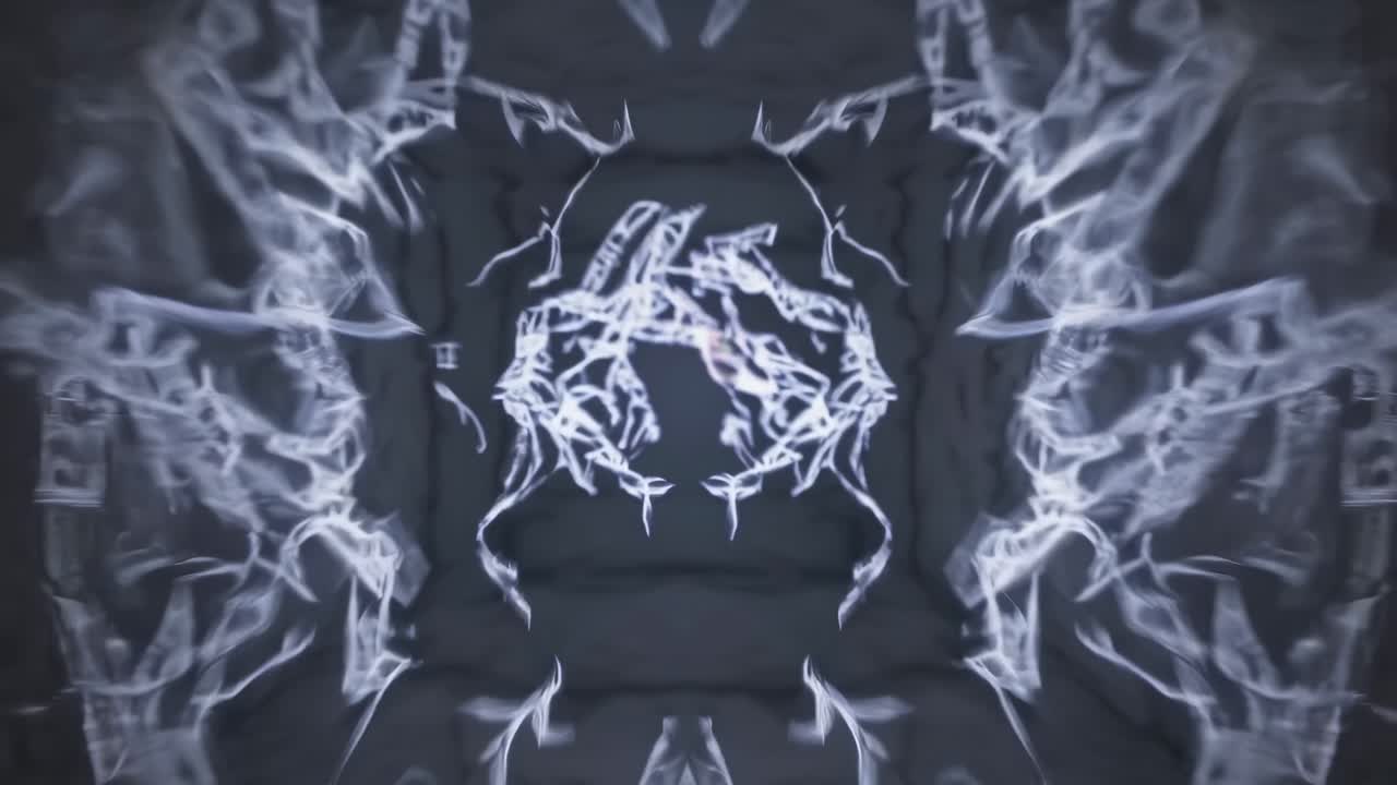 Abstract symmetrical white smoke pattern