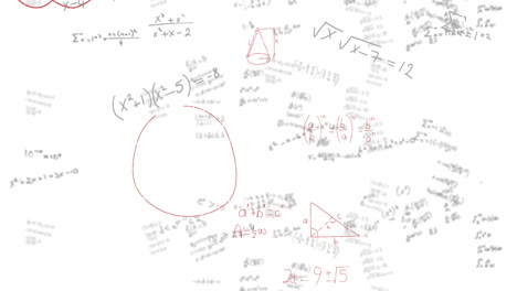 animación de procesamiento de datos matemáticos sobre un fondo blanco