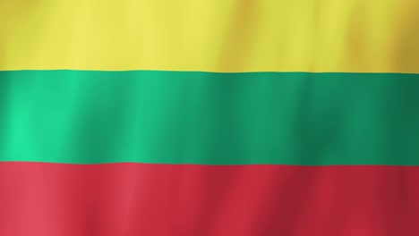 realistic lithuania flag waving in the wind. 4k animation.