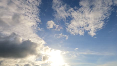 bright sun light ray n bokeh sunlight on white cloud blue sky