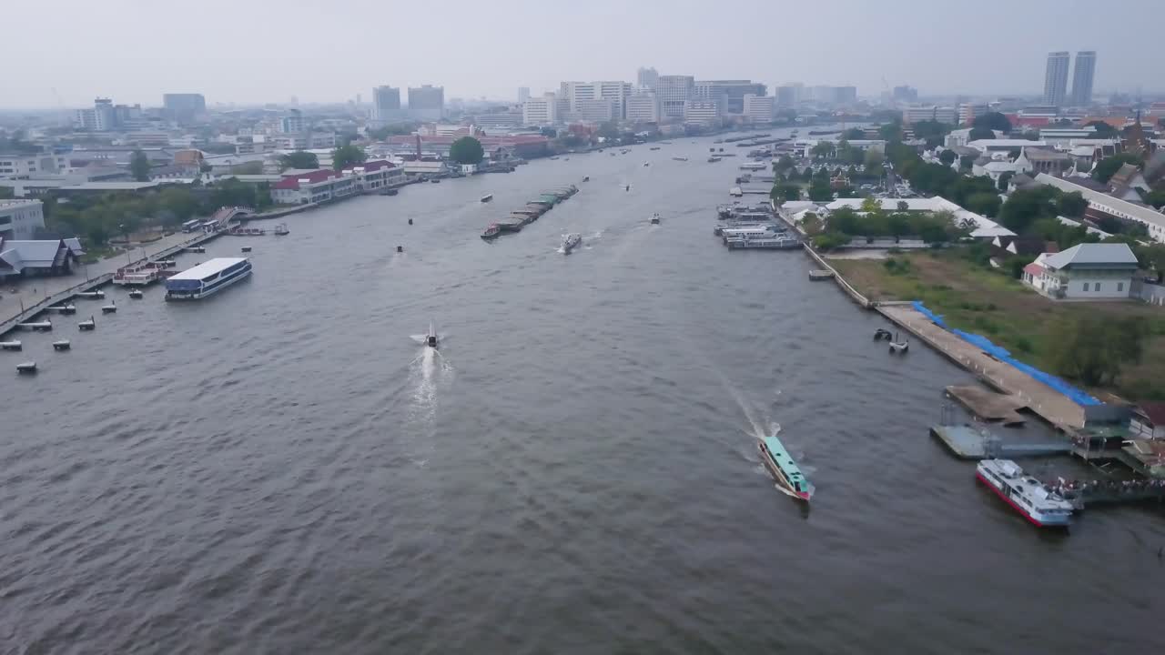 태국 의 차오프라야 강 의 공중 사진