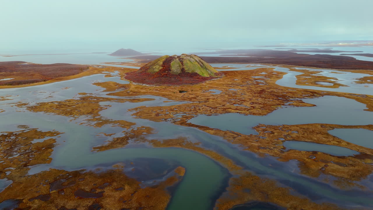 Landscape Of The Pingos Of Tuktoyaktuk In Canada - Aerial Shot
