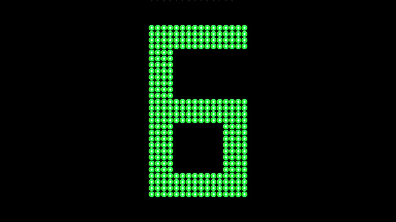 Green LED array countdown animation