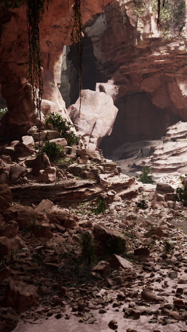 antigua cueva de roca roja