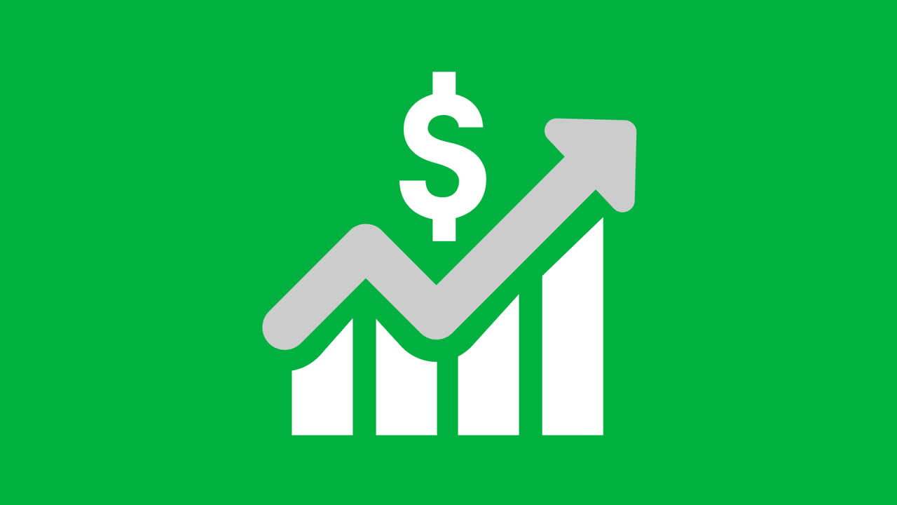 Grafico animato di crescita finanziaria con simbolo del dollaro