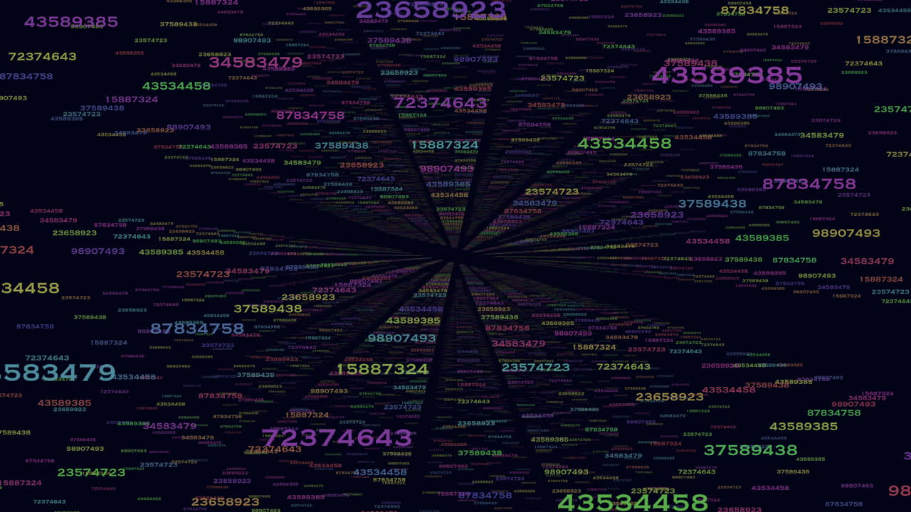 A circular grid displays multicolored numbers in a seemingly random pattern, lacking a clear sequence or structure. The image's purpose or meaning is ambiguous due to the absence of context