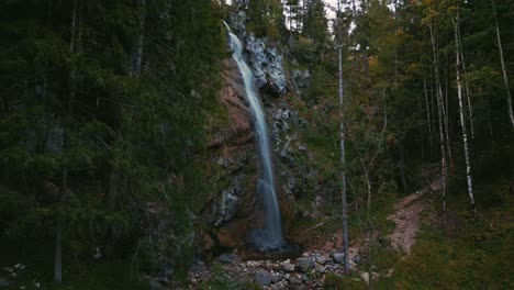 Waterfall-cascade-with-fresh-glacier-water-in-the-romantic-and-idyllic-Bavarian-Austrian-alps-mountain-peaks-1