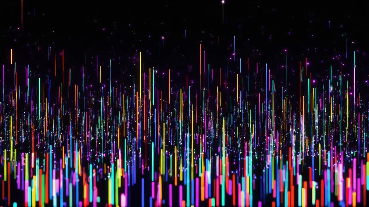 Sfondo animato astratto con linee di luce verticali colorate e luminose