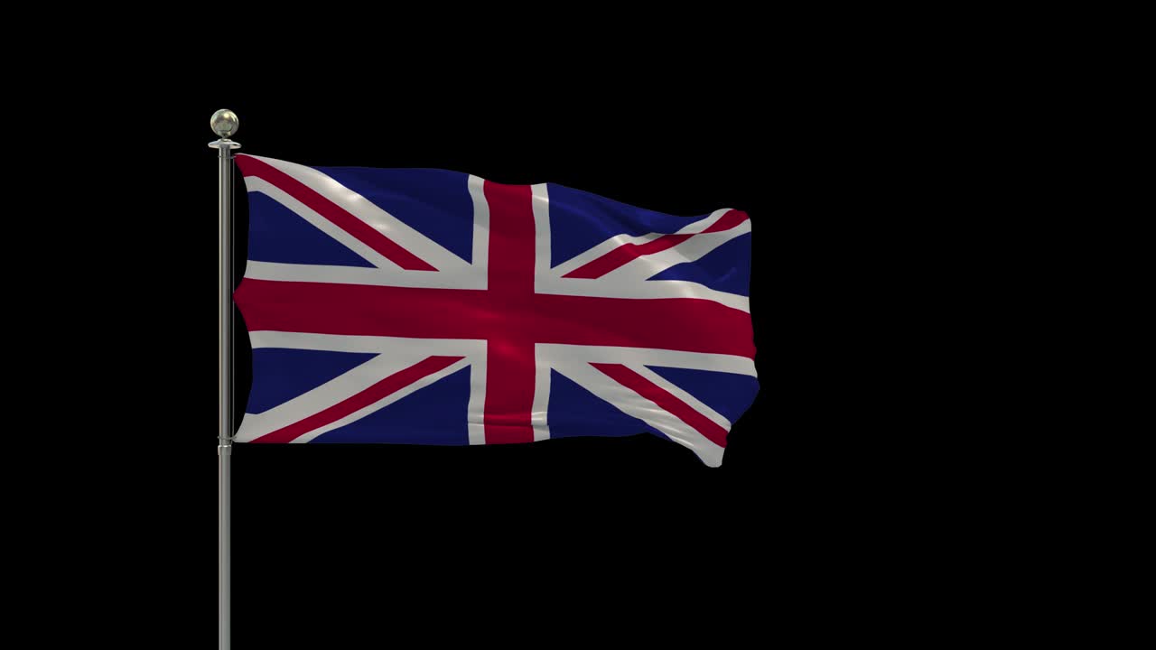 United Kingdom  Various Of Flags Waving National Flag On Pole, Table Flag