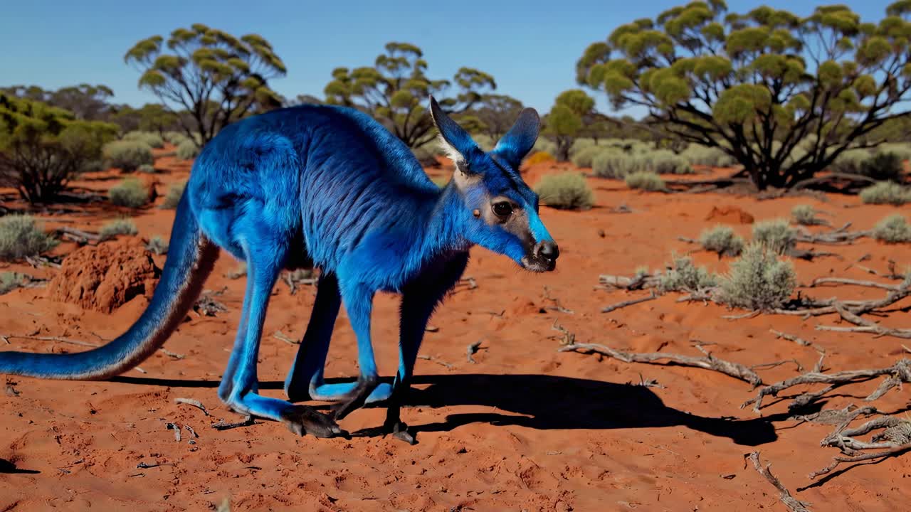 Blue Kangaroo in Australian Desert