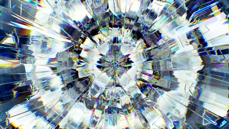 kaleidoscope rotate of gemstone diamond or shiny glass texture