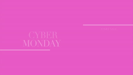 Cyber-Monday-Text-Mit-Linien-Auf-Rosa-Modernem-Farbverlauf