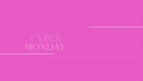 texto de lunes cibernético con líneas en gradiente rosa moderno