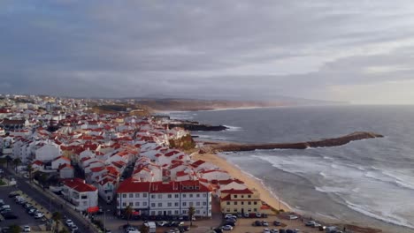 drone shot from ericeira in portugal