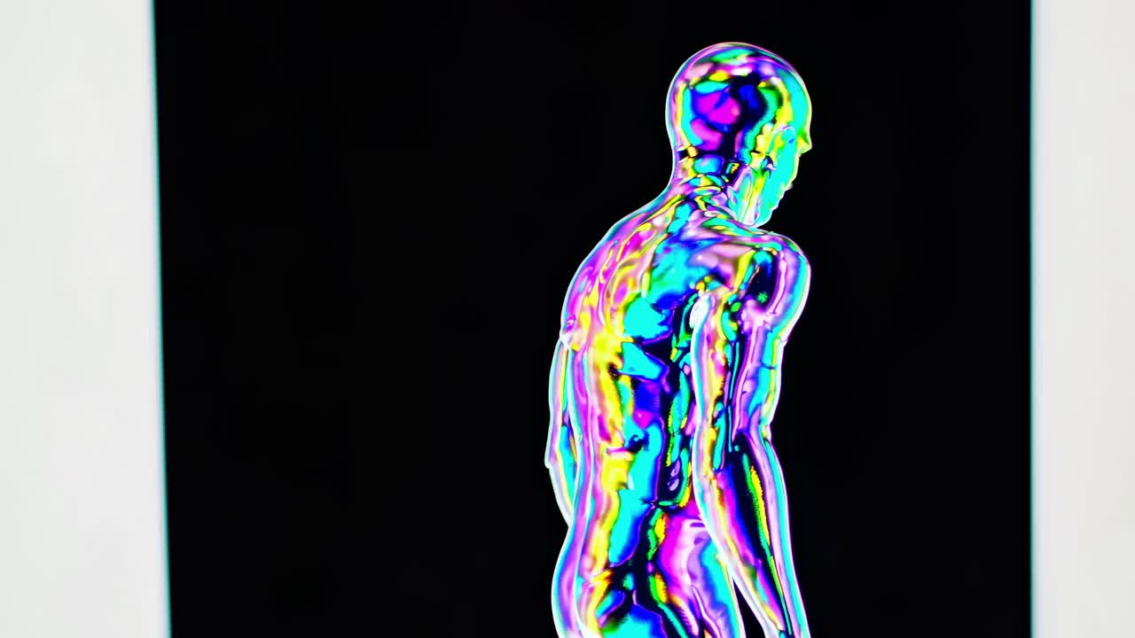 인간 몸의 iridescent 3d 모델