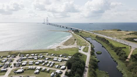 big bridge over the sea in denmark