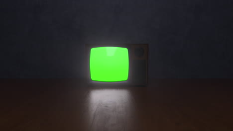 televisão retro com ecrã verde