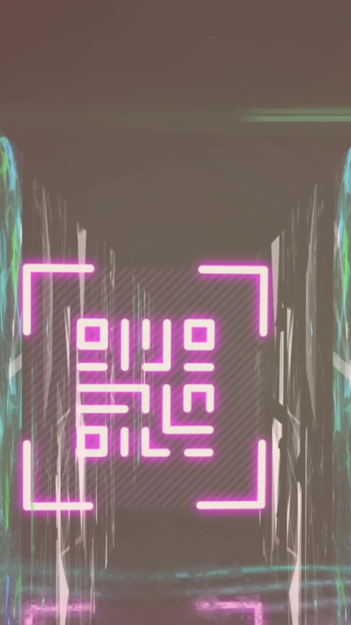 Animation of qr code over connected dots and globes against abstract background