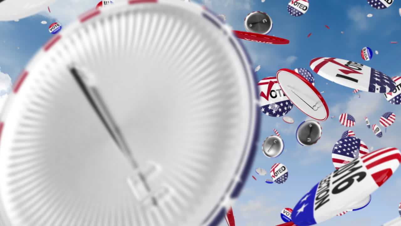 el alfiler de votación cayendo al suelo.