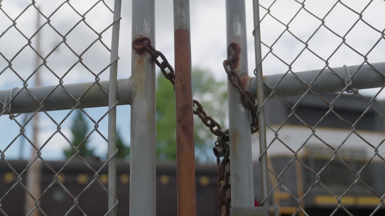 Locked Gate at a Train Yard