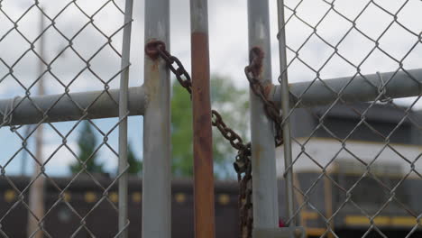 locked gate at a train yard