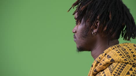 profile view of young handsome african man