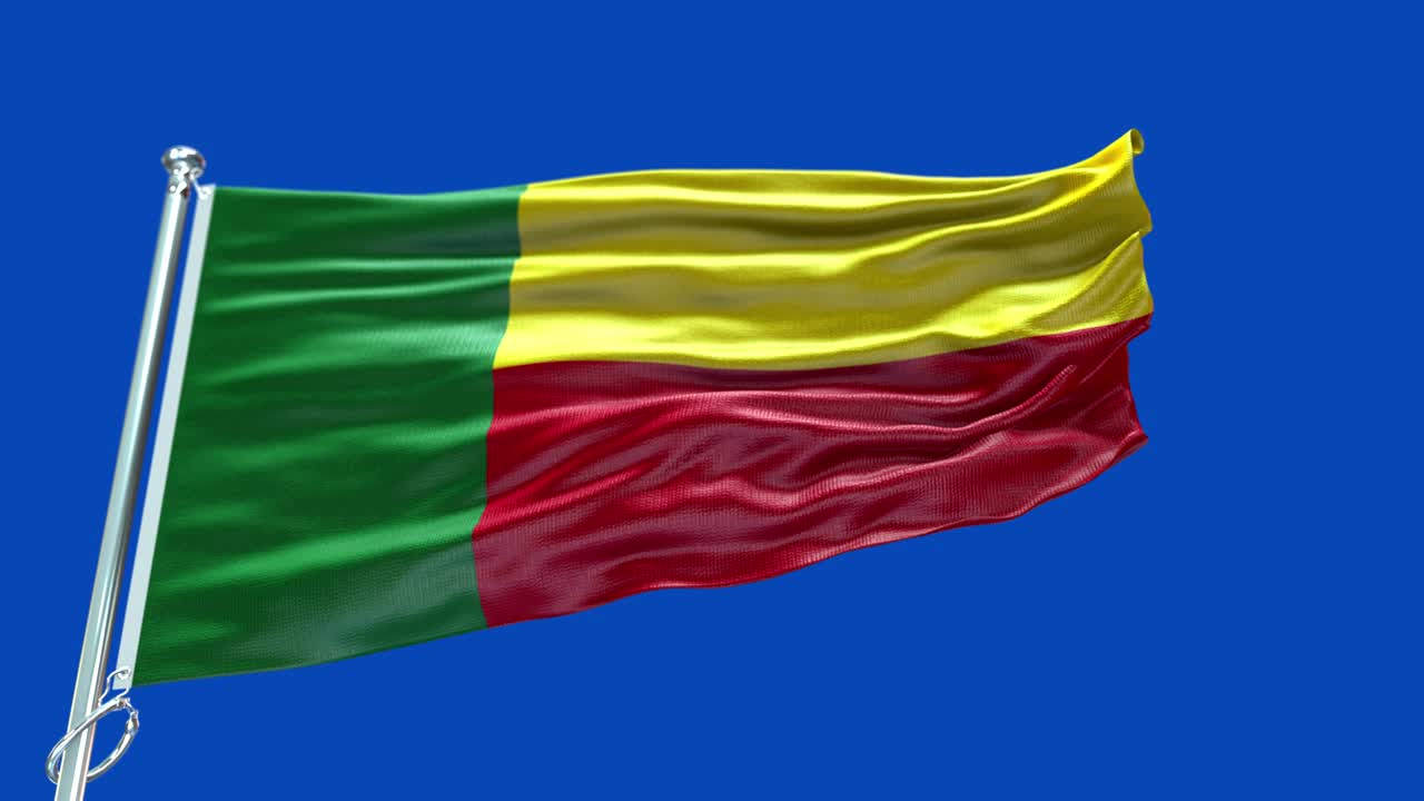 4k Highly Detailed Flag Of Benin - Benin Flag High Detail - National flag Benin wave Pattern loopable Elements